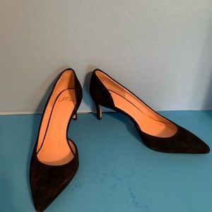 NIB J. Crew Colette Black Suede Pumps, Size 7.5